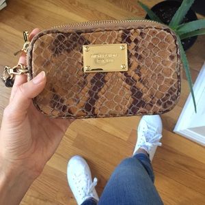 Michael Kors Snakeskin Clutch (barely used)